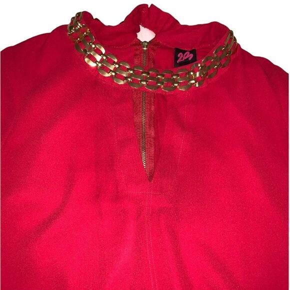 Red and gold Bebe blouse - Picture 2 of 4